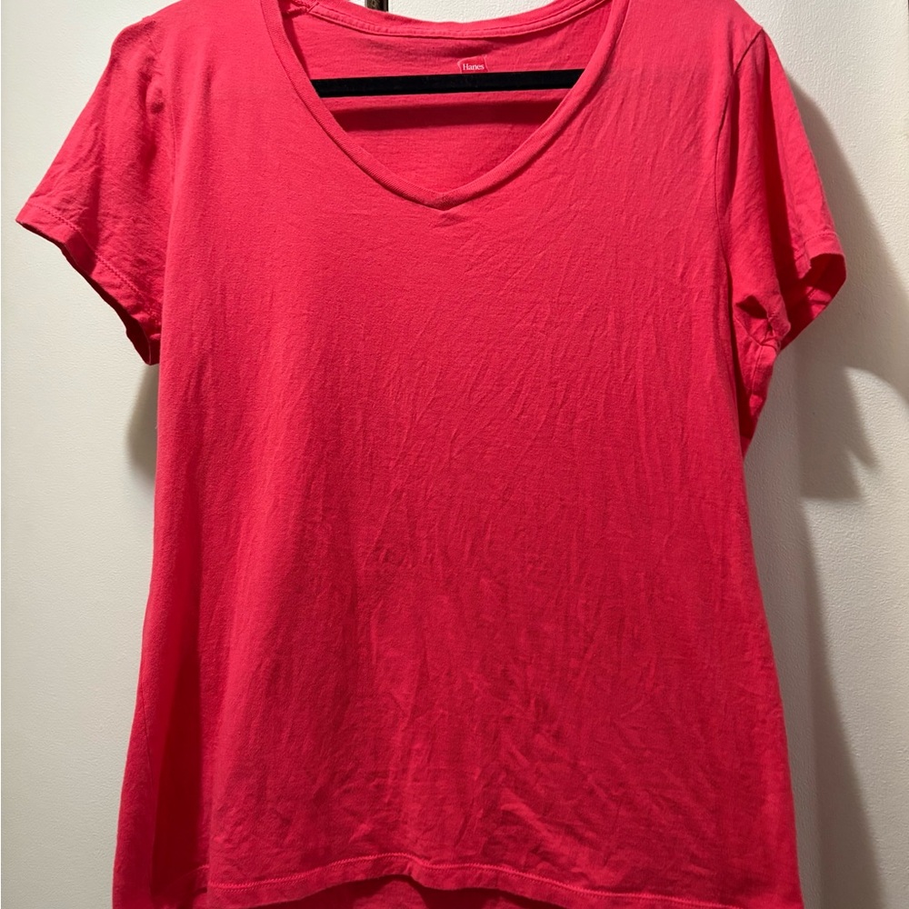 Hanes Orange Fitted Short Sleeve T-Shirt